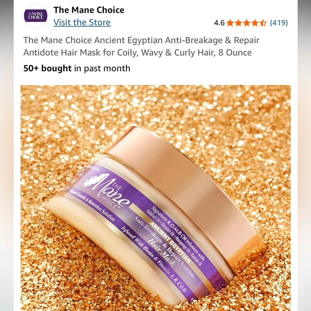Set of 2 The Mane Choice Ancient Egyptian Hair Mask 8 oz AntiBreakage Repair NWT